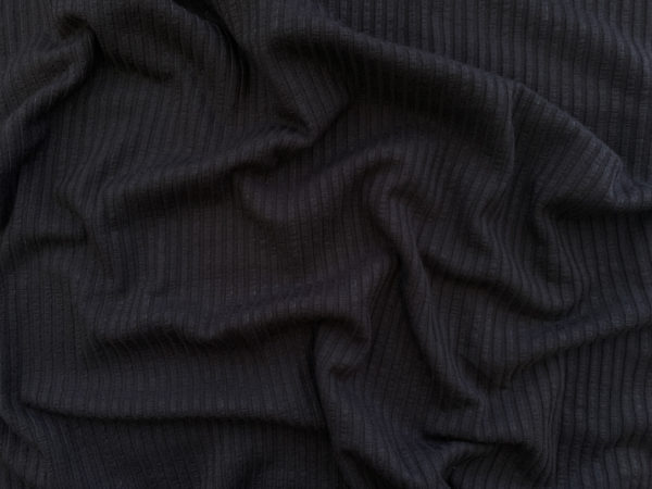 Designer Deadstock - Rayon/Spandex Rib Knit - Raven