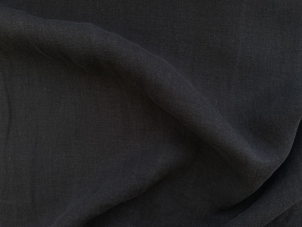 Black Linen Fabric/ Softened Linen/ Fabric by Half Yard/ Baltic Linen/