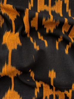 Handwoven Cotton Ikat - Abstract - Black/Orange