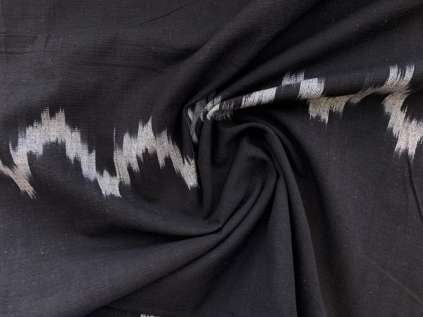 Handwoven Cotton Ikat - Zig Zag - Black