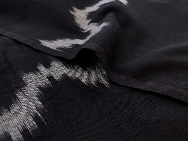 Handwoven Cotton Ikat - Zig Zag - Black