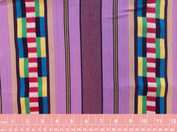 Handwoven Cotton Ikat - Jaquard Stripe - Purple