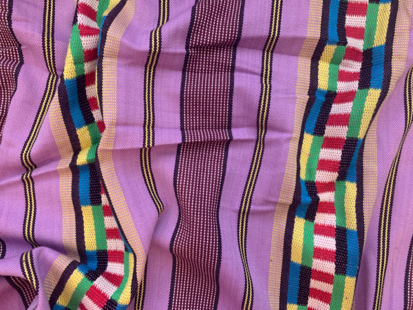 Handwoven Cotton Ikat - Jaquard Stripe - Purple