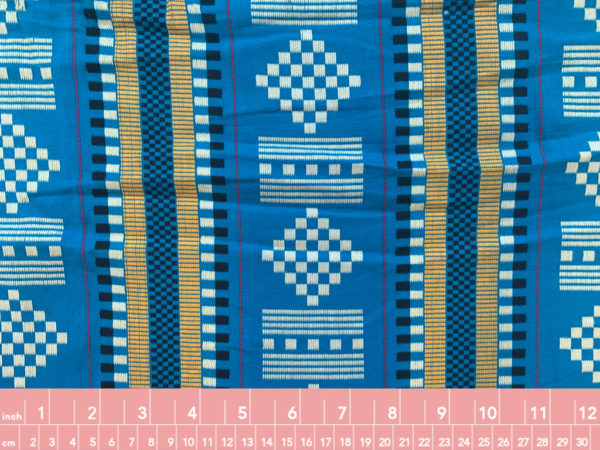 Handwoven Cotton Ikat - Jaquard Stripe - Blue