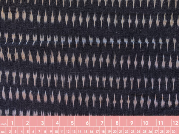 Handwoven Cotton Ikat - Abstract Rows - Dark Grey