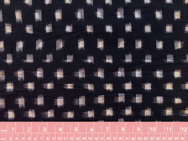 Handwoven Cotton Ikat - Squares - Black