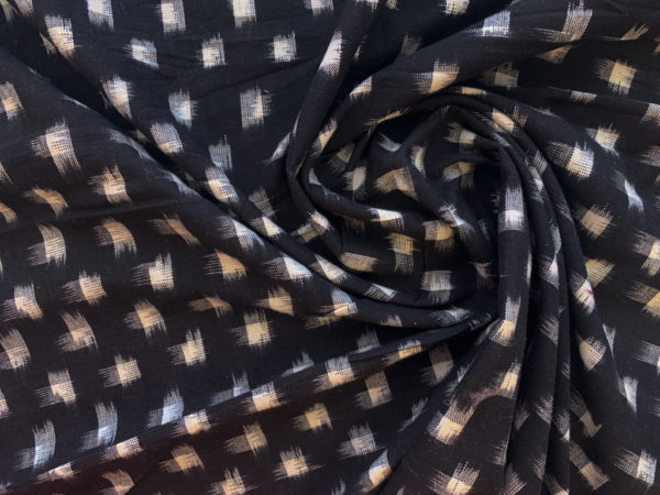 Handwoven Cotton Ikat - Squares - Black