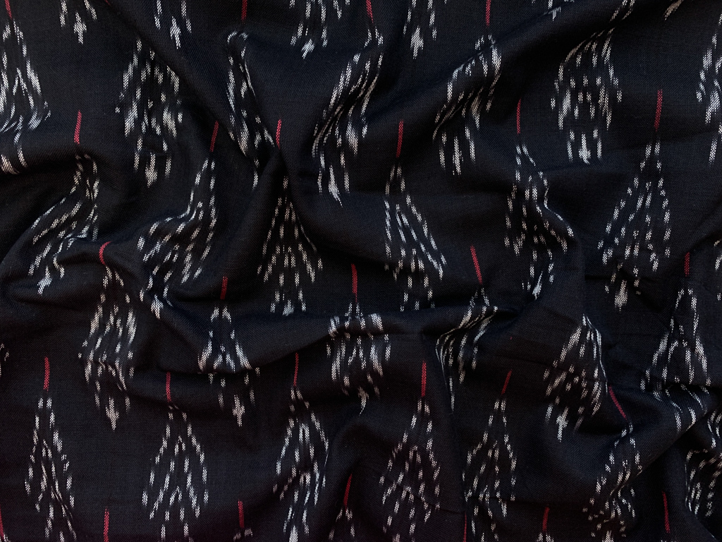 Handwoven Cotton Ikat Broom Black Stonemountain & Daughter Fabrics