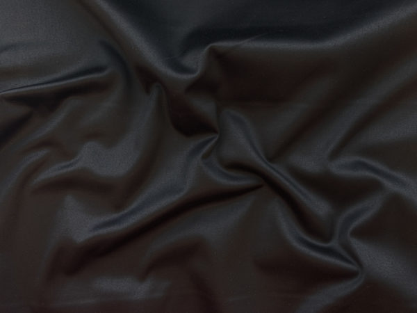 Designer Deadstock - Cotton/Spandex Stretch Satin Twill - Black