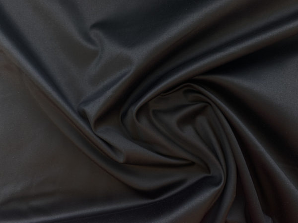 Designer Deadstock - Cotton/Spandex Stretch Satin Twill - Black