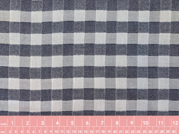 Designer Deadstock - Cotton Double Gauze - Navy/White Plaid