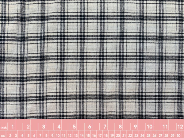 Designer Deadstock - Rayon Gauze - Black/White Plaid