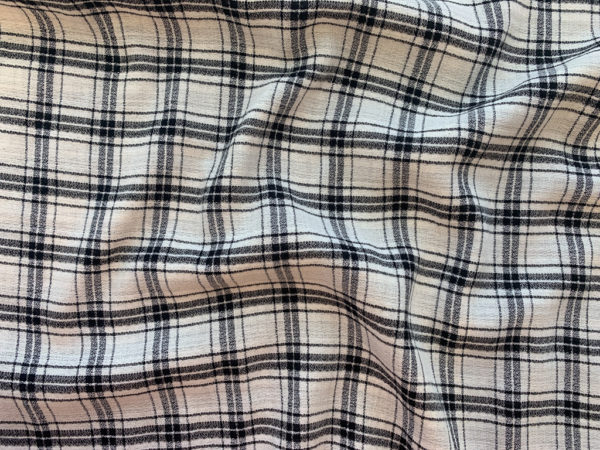 Designer Deadstock - Rayon Gauze - Black/White Plaid