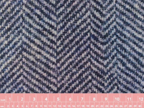 Designer Deadstock - Cotton Printed French Terry - Blue Chevron