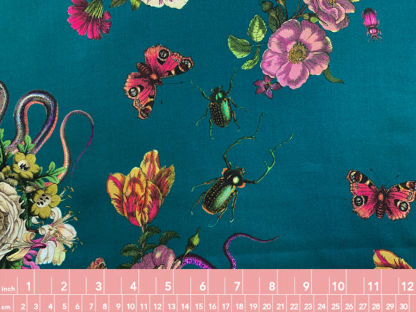 Lady McElroy - Rayon Challis - Cobra Corsage - Teal