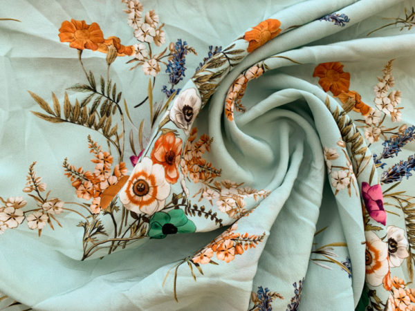 Amour Vert - Sandwashed Silk Crepe de Chine - Cannes Floral