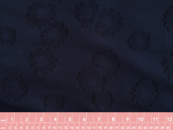 Designer Deadstock - Polyester Brocade - Black/Cream Floral