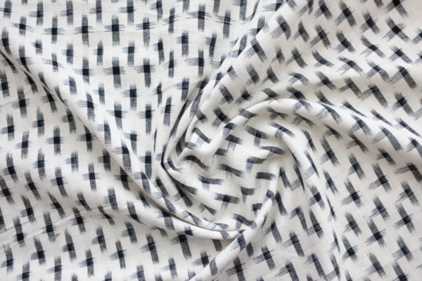 Handwoven Cotton Ikat - Plus - Ivory/Black