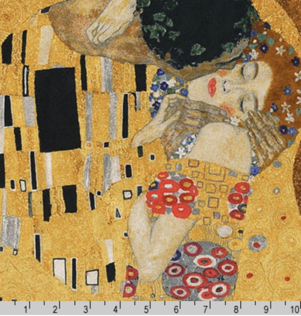 Quilting Cotton – Gustav Klimt - The Kiss Panel - Gold