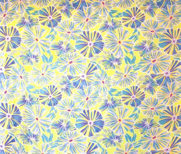 Rayon Voile Print - Floral Meadow - Lemon/Lime