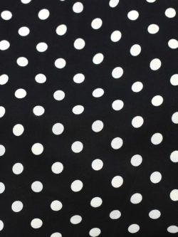 Polyester Challis – Polka Dot – Black/White