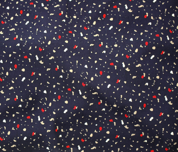 Polyester Challis – Speckles – Navy