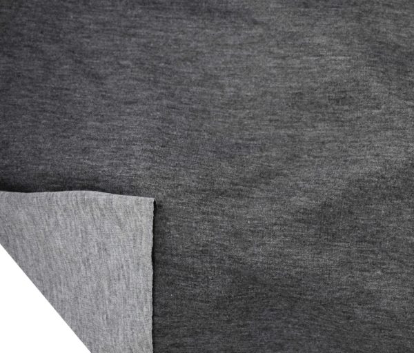 Reversible Polyester/Rayon Jersey - Charcoal/Heather
