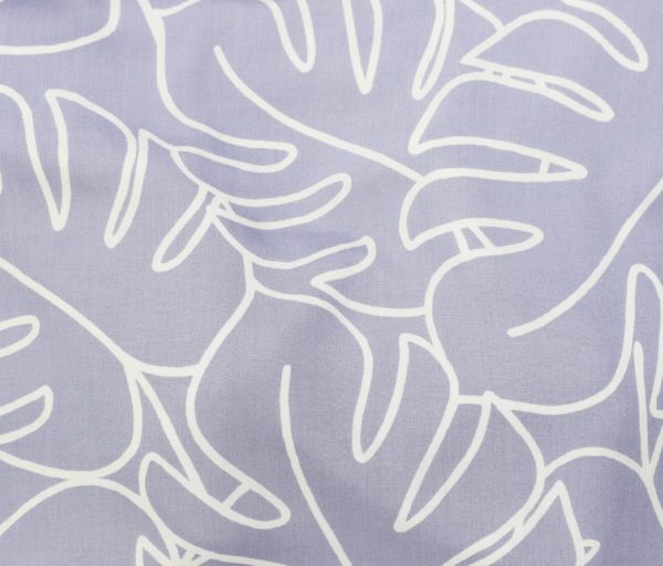 Rayon Poplin Print - Monstera - Lilac