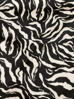 Polyester Hammered Satin – Zebra – Black/Ivory