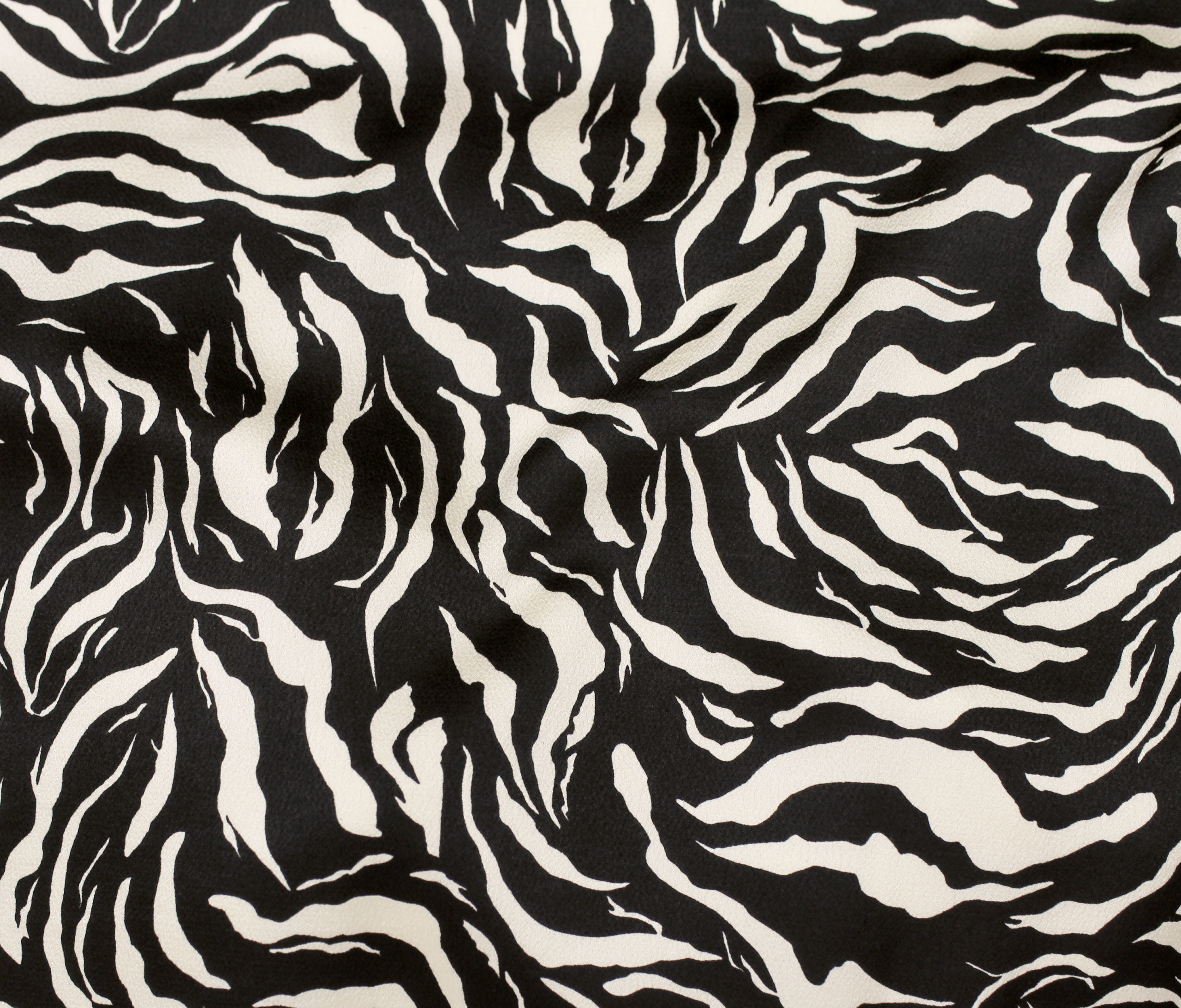 Polyester Hammered Satin – Zebra – Black/Ivory - Stonemountain ...