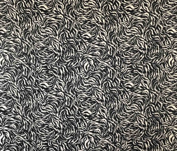 Polyester Hammered Satin – Zebra – Black/Ivory