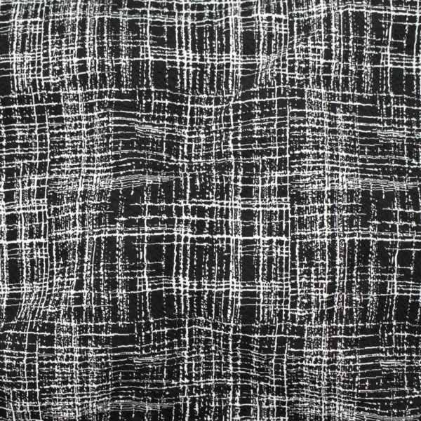 Polyester/Rayon Textured Ponte Knit - Crosshatch - Black/White