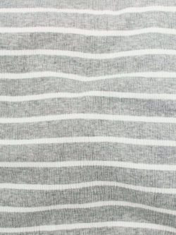 Cotton/Polyester/Spandex Puckered Knit - Stripe - Heather Grey/White