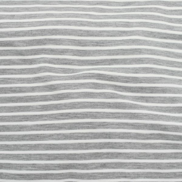 Polyester/Rayon Textured Knit - Grey/White Stripes