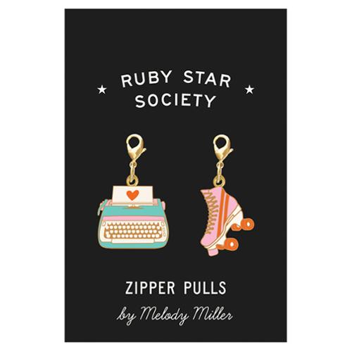 Ruby Star Society – Typewriter & Roller Skate – Zipper Pulls