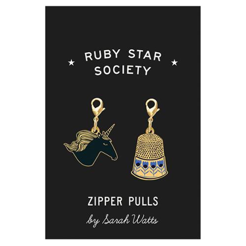 Ruby Star Society – Unicorn & Thimble – Zipper Pulls