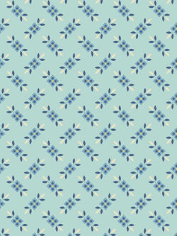 Quilting Cotton – Sweet Ride – Lucky Charm Floral – Sky Blue