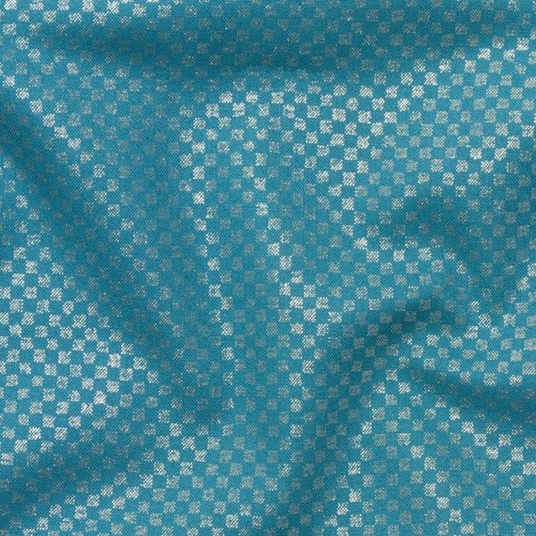 Quilting Cotton Collection CF Languid Checks Teal Blue