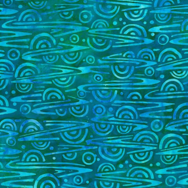 Artisan Cotton Batik – Interstellar - Rings of Saturn - Teal