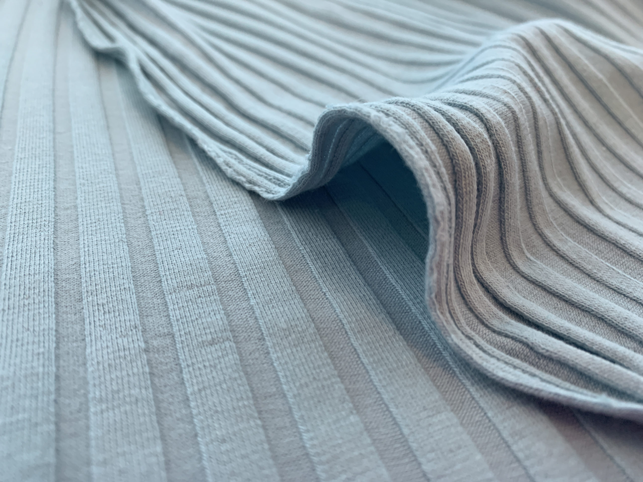 Designer Deadstock - Rayon/Poly Rib Knit - Pewter Blue - Stonemountain ...