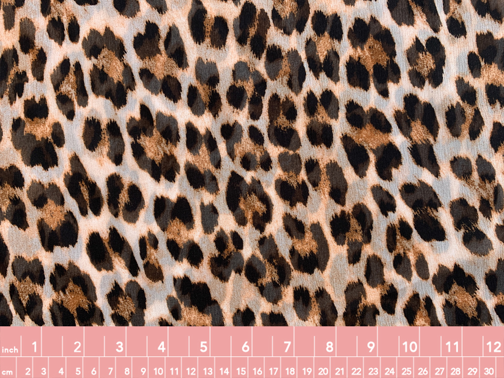 Designer Deadstock - Viscose Crinkle Chiffon - Leopard - Stonemountain ...