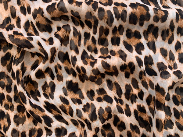 Designer Deadstock - Viscose Crinkle Chiffon - Leopard