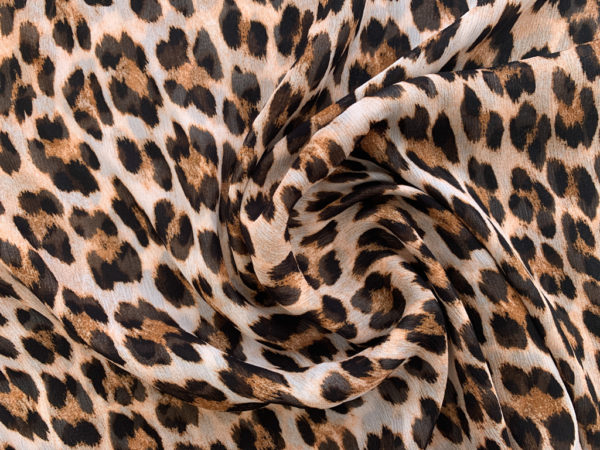 Designer Deadstock - Viscose Crinkle Chiffon - Leopard