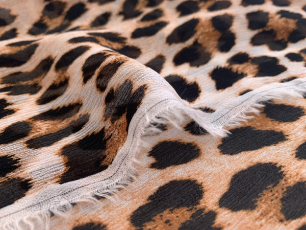 Designer Deadstock - Viscose Crinkle Chiffon - Leopard