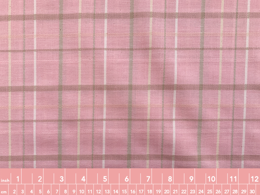 Designer Deadstock - Midweight Yarn Dyed Cotton - Light Pink Plaid ...