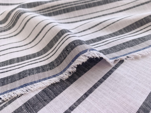 Designer Deadstock - Yarn Dyed Cotton Shirting - Engineer Stripe