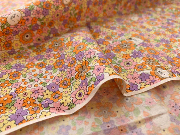 Japanese Cotton Shirting - Kawaii Cat Floral