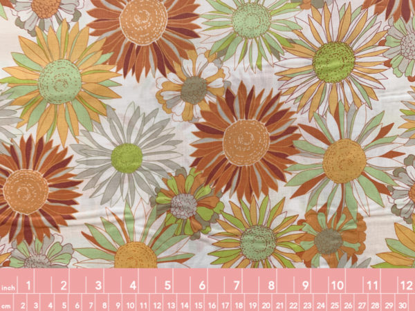 Japanese Cotton Lawn - Wildflowers on Brown