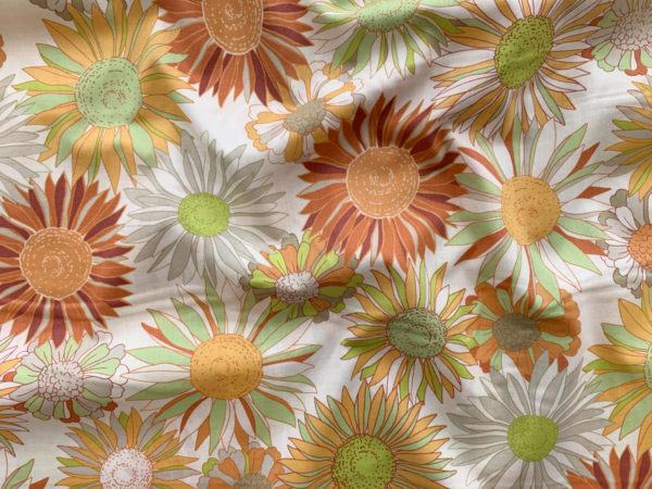 Japanese Cotton Lawn - Wildflowers on Brown