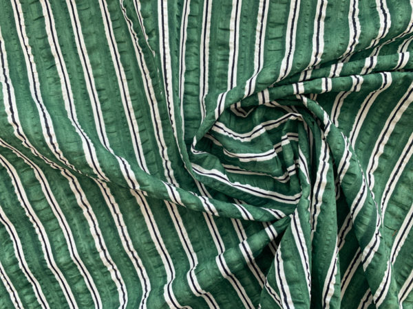 Japanese Cotton Seersucker - Orange Stripe